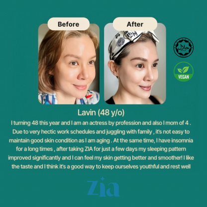 Zia Sleep Whitening Vegan Plant Based Collagen Drink (Japan Formulated)