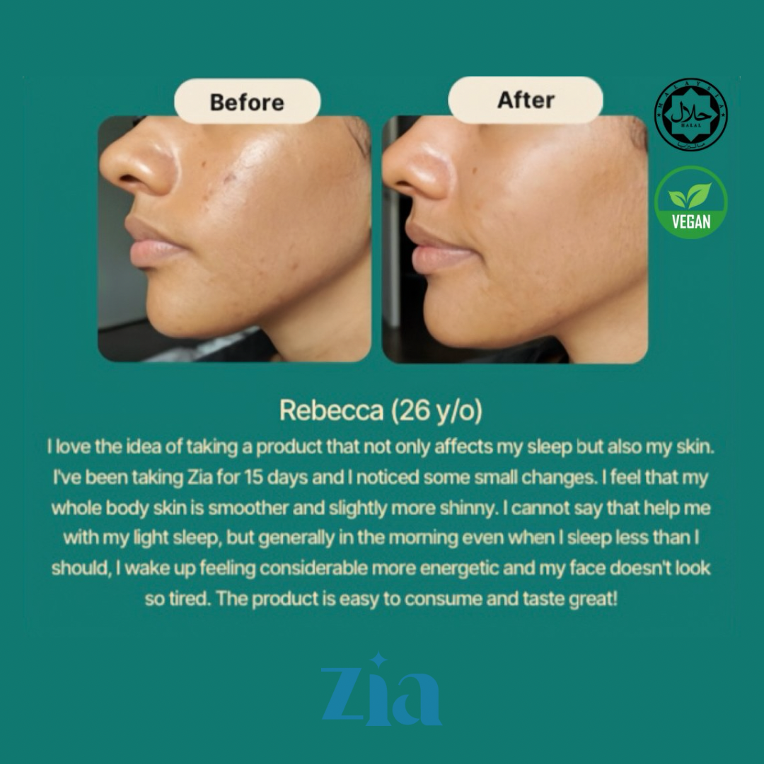 Zia Sleep Whitening Vegan Plant Based Collagen Drink (Japan Formulated)