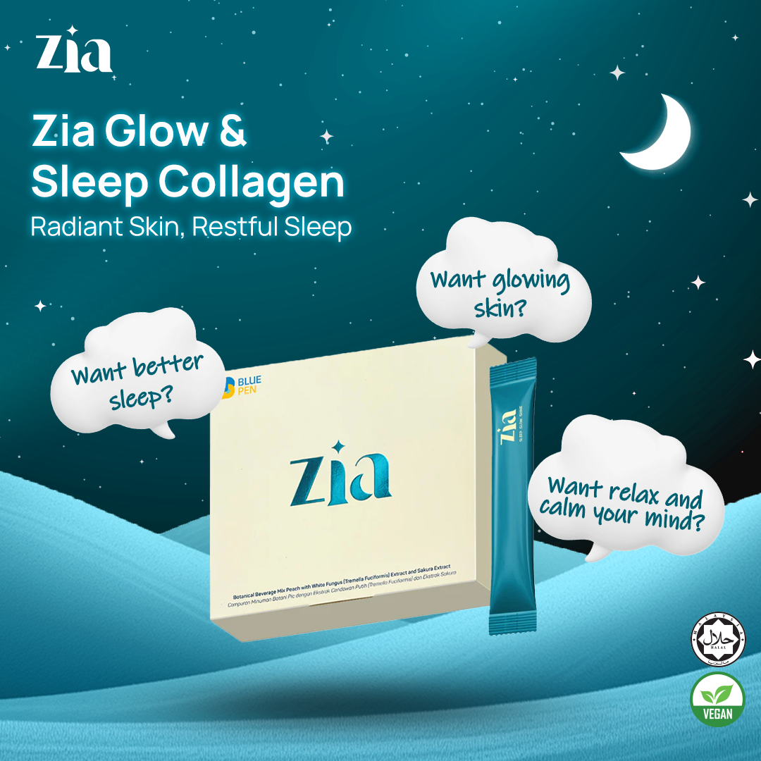 Zia Sleep Whitening Vegan Plant Based Collagen Drink (Japan Formulated)